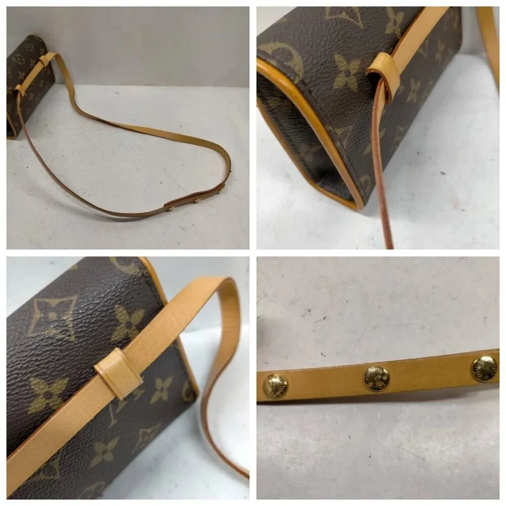 Louis Vuitton LV Shoulder Bag Pochette Florentine Brown Monogram 650-052125